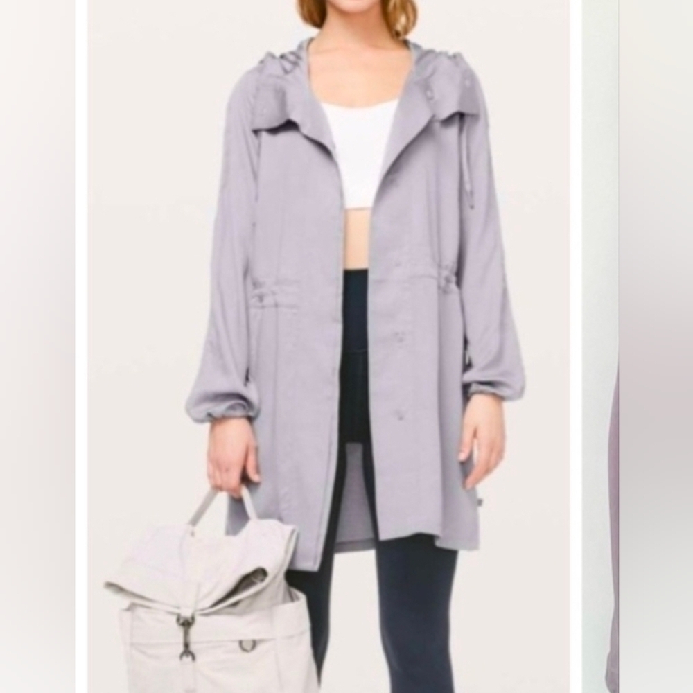 Lululemon stroll city grey silver jacket midi leghnth size 10 - Picture 2 of 10